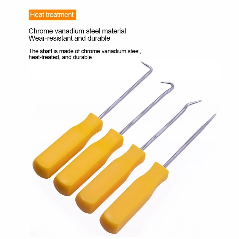 4 stks/set hittebestendig Antislip Haak Pick Set Auto Oliekeerringen Schroevendraaier Pakking Puller Oliekeerringen Verwijdering Haak Tool auto Reparatie Tool