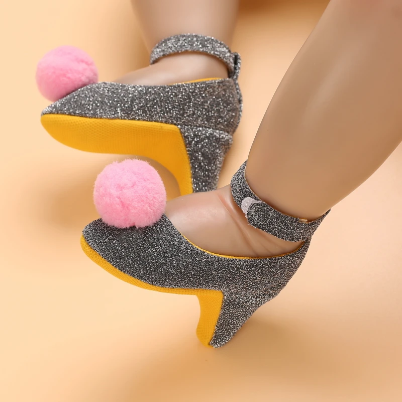 Zapatos de tacón alto para niña recién nacida, zapatos de fiesta de primera cumpleaños con lazo de princesa, accesorios para fotos, 10CM/10,5 CM