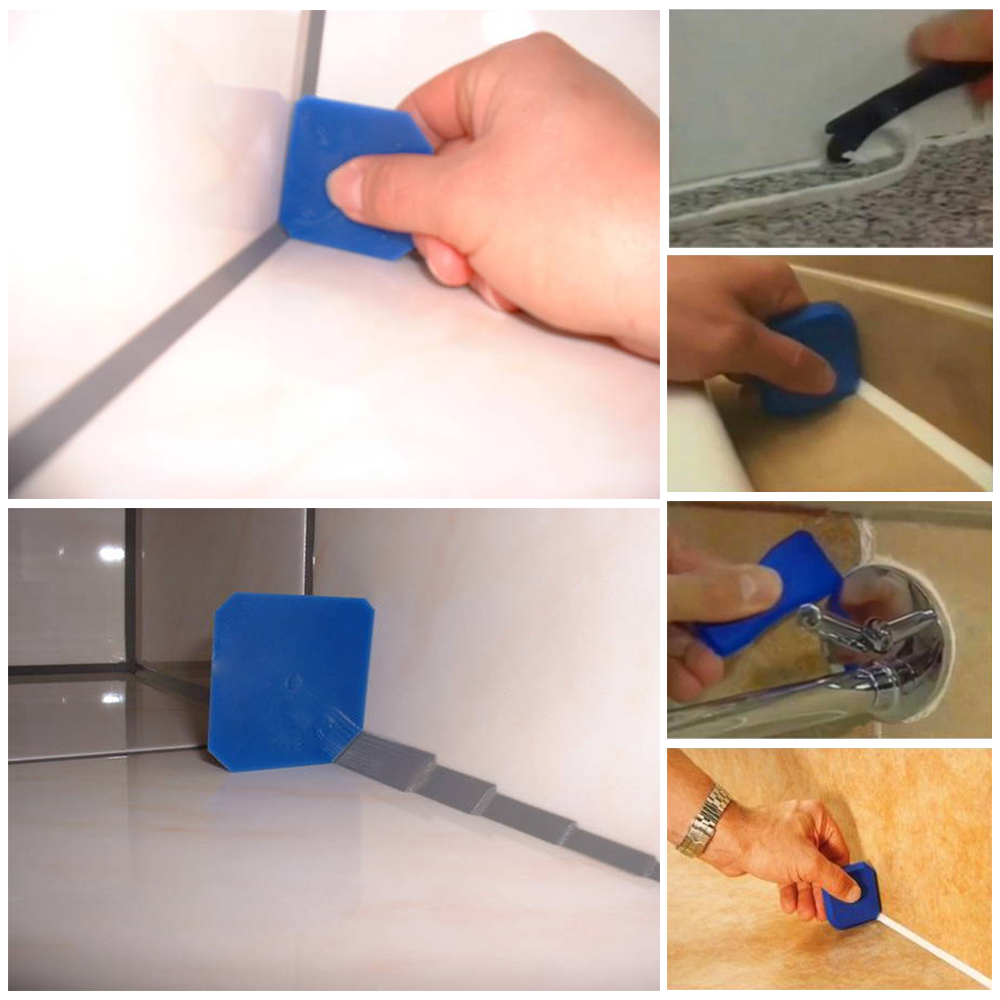 Kit d'outils de calfeutrage, outil de finition de mastic de Joint, grattoir à coulis Portable, dissolvant de calfeutrage polyvalent pour évier de carrelage de fenêtre 9 pièces