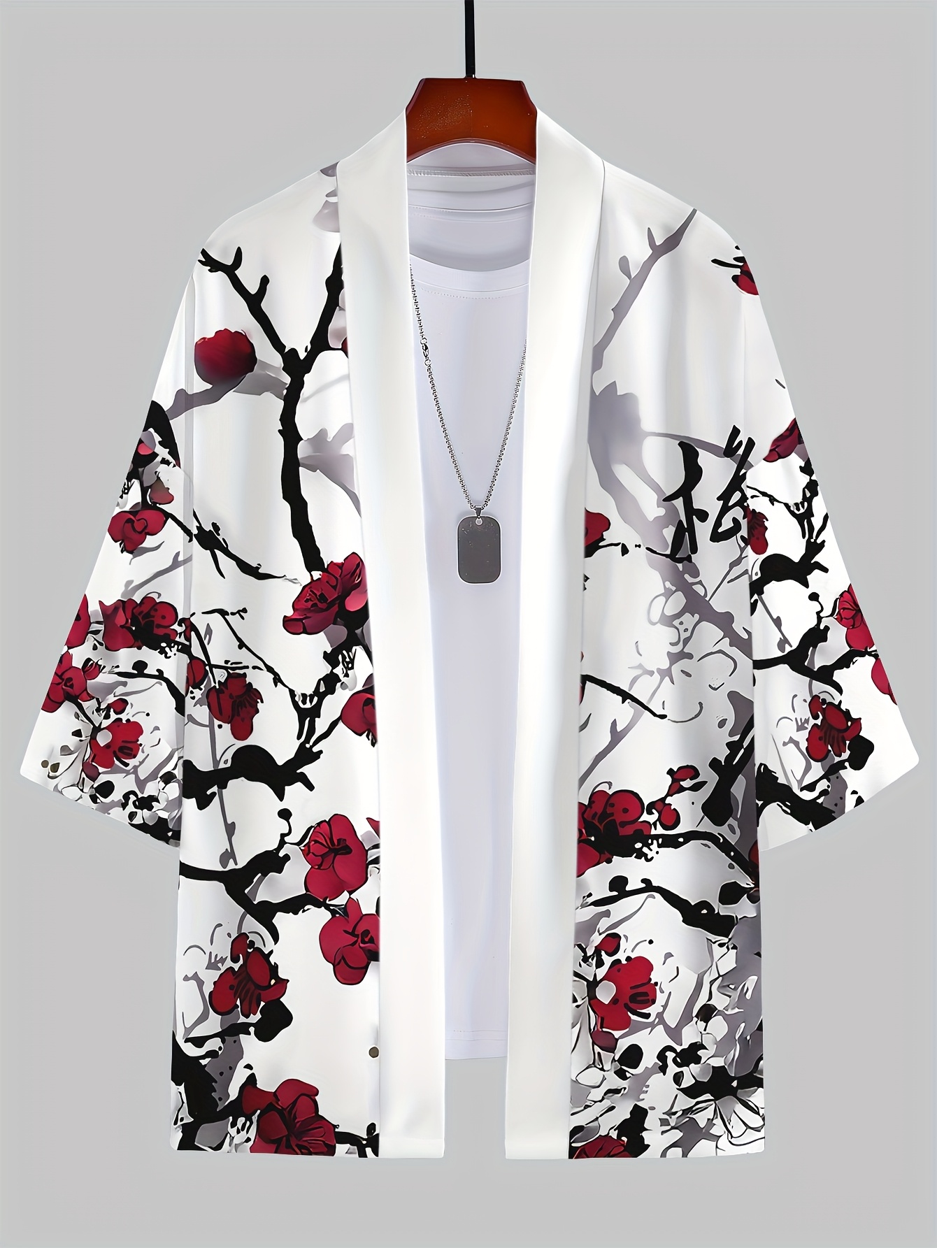 Kimono Unisex con estampado de dragón blanco y negro, cárdigan informal de moda, traje Yukata, ropa informal japonesa, ropa tradicional