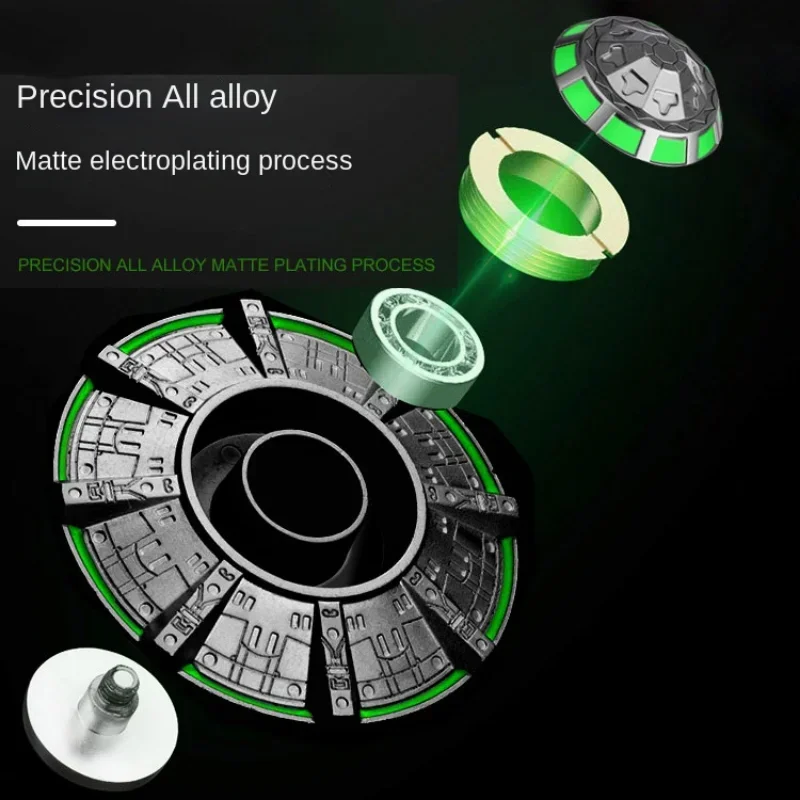 Cool Spaceship UFO Fidget Spinner EDC Metal Alloy Luminous Fingertip Gyroscope Relaxing Toys for Adults Children Anti Anxiety