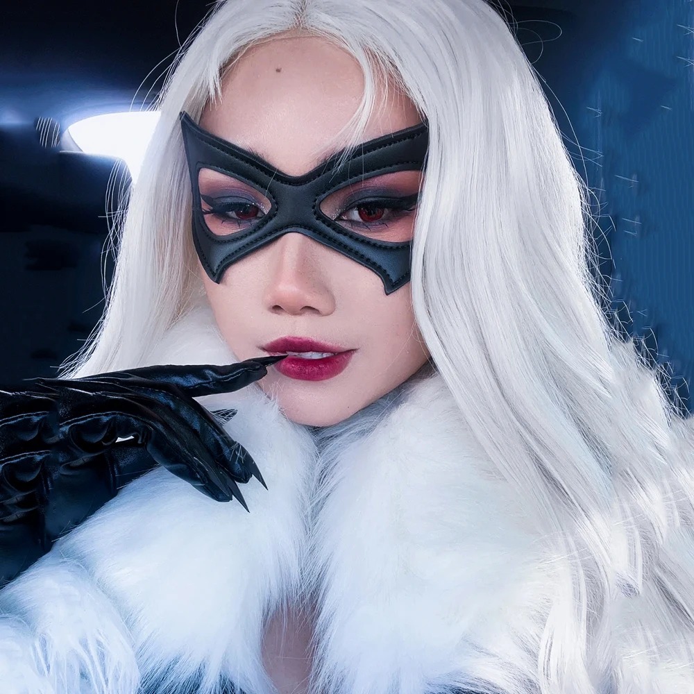 Black sexy cat PU leather eye mask makeup mask Cosplay handsome eye mask cosplay accessories