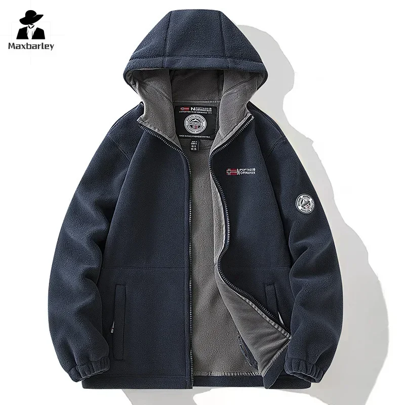 เสื้อขนแกะผู้ชาย/ผู้หญิงเย็นอุ่นหนา Double-Layer Hooded Coat ฤดูหนาวยี่ห้อ Windproof เสื้อแจ็คเก็ตหิมะ