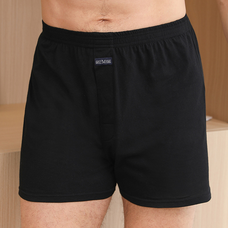 Herrenunterwäsche aus reiner Baumwolle, Pyjama-Hose für zu Hause, locker, dünn, atmungsaktiv, Herren-Boxershorts, hohe Taille, Vier-Ecken-Shorts, Nang