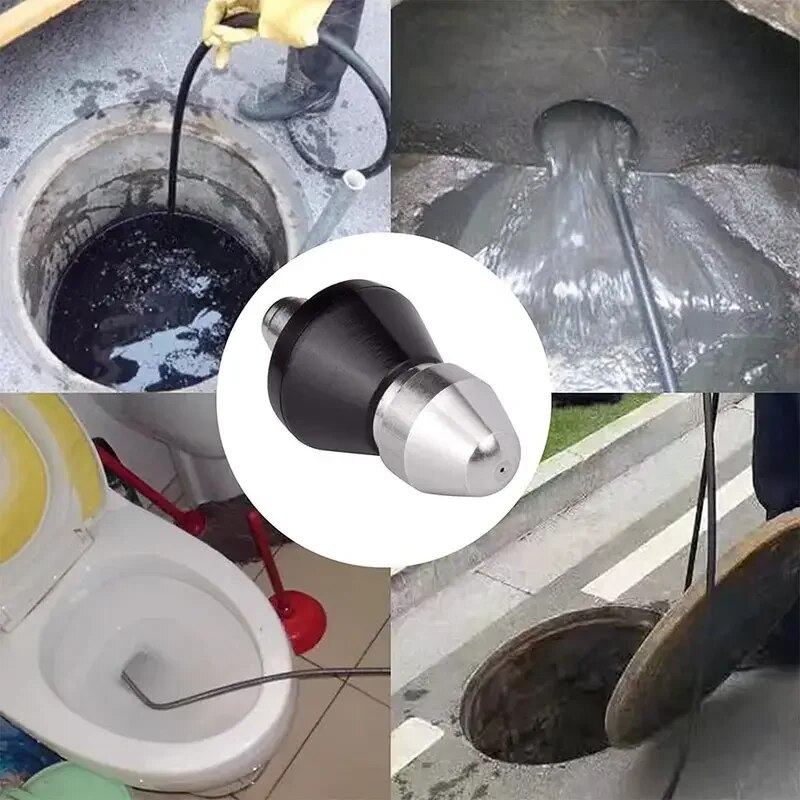 Metal 1/4"Quick High Pressure Washer 6 Jet Nozzle Universal Washing Machine Drain Pipe Dredging Cleaning Nozzle