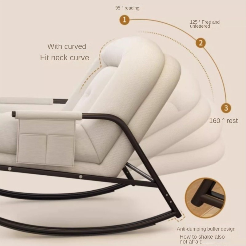 X & D โยกเก้าอี้ระเบียงเก้าอี้พักผ่อนหรูหราเดี่ยว Rock เก้าอี้โซฟาเตียงเก้าอี้เลานจ์ผู้ใหญ่บ้านขี้เกียจโซฟาเก้าอี้ผ่อนคลาย