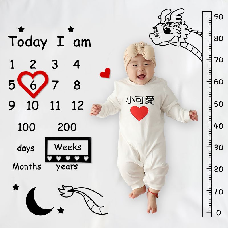 การถ่ายภาพทารกพื้นหลังผ้าห่มน่ารักทารกแรกเกิด Milestone การถ่ายภาพ Props ตกแต่งรับปฏิทินผ้า