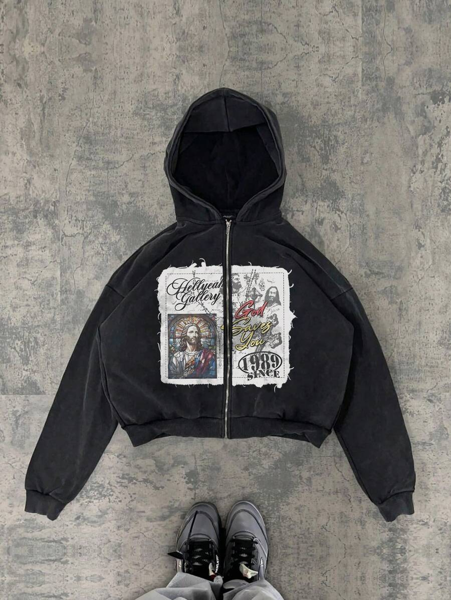 Новая Y2K американская хип-хоп ретро толстовка с монограммой и принтом мужская одежда уличная куртка в стиле Харадзюку готические повседневные толстовки на молнии