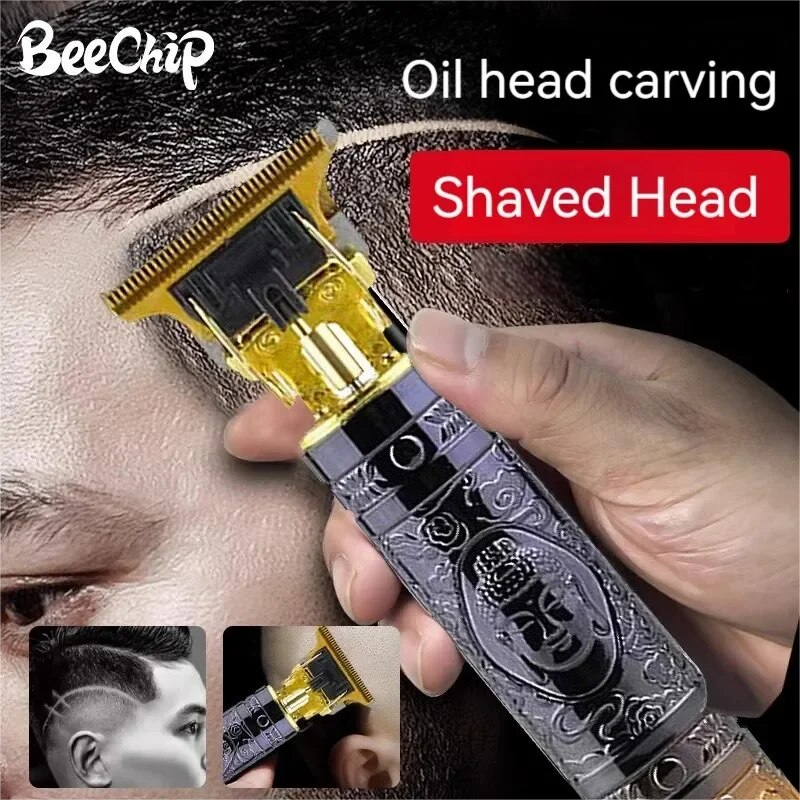 Cortadora de pelo eléctrica para hombres, cortadora de pelo eléctrica USB Golden Buddha, atenuadores eléctricos, afeitadora de cabeza afeitada de peluquero multifuncional