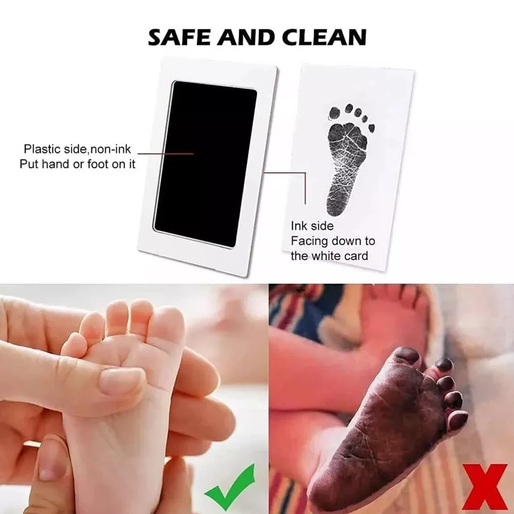 【Presente do bebê】 1/2 pçs bebê recém-nascido diy kit de pegada de mão almofadas de tinta handprint crianças lembrança acessórios presente seguro do bebê