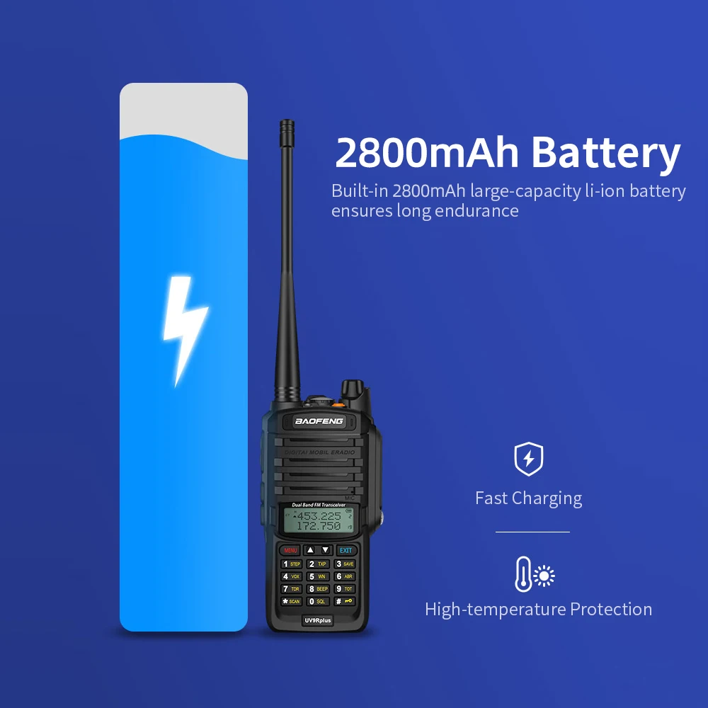 BAOFENG Tragbares Funkgerät, Dualband-Hand-Walkie-Talkie, FM-Transceiver, IP67, wasserdicht, staubdicht, LCD-Display