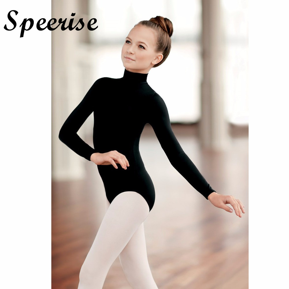 Speerise Mädchen-Spandex-Langarm-Rollkragenpullover, Ballett-Gymnastik-Trikots für Kinder, Kleinkind-Tanzkostüme, Sierra Nadel