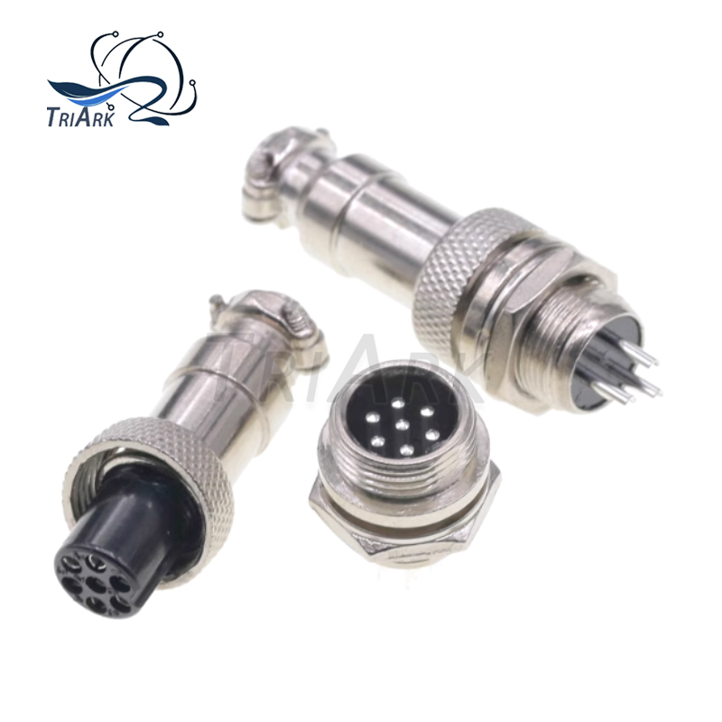 GX12 Aviation Circular Connector GX12-2Pin 3pin 4pin 5pin 6pin 7pin Male Female 12MM M12 Fixed Rear Nut Plug Socket