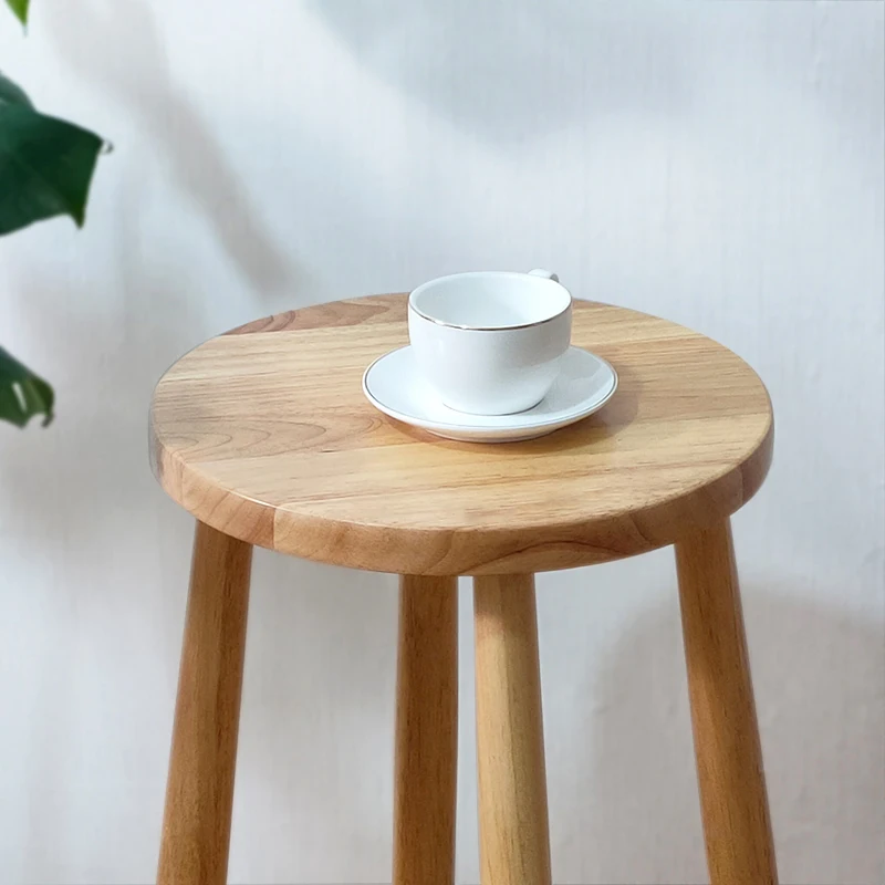 Silla de Bar moderna de estilo nórdico, sillas de restaurante para el hogar de madera maciza, taburete minimalista de base alta, muebles prácticos y estables para el hogar