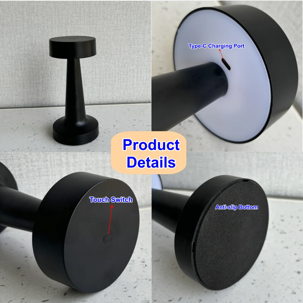 Led Lamp USB Rechargeable Touch Switch Stuiable for Wine Bottle Table Decor Night Light Hotel Room Atmosphere Desk Lamp