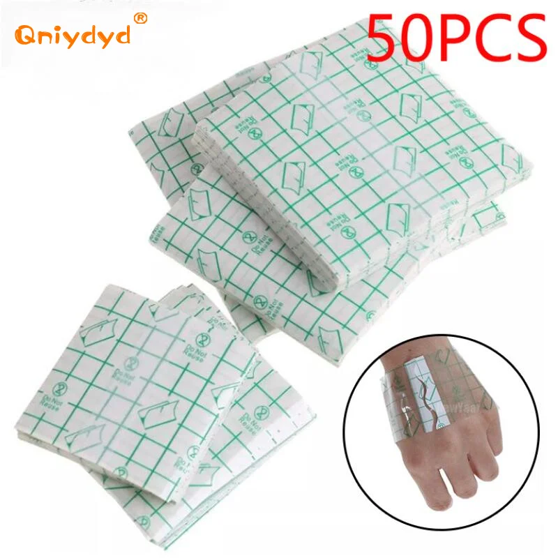50 Stück wasserdichtes, transparentes, selbstklebendes Wundverband-Fixiergerät, Gips-Stretch-Fixierband