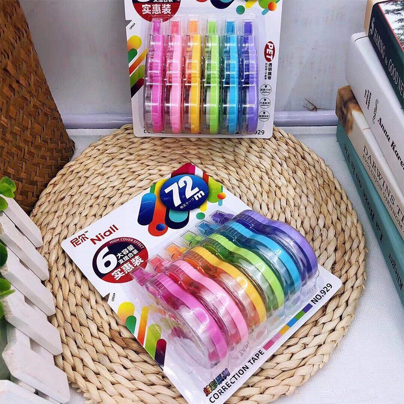 6PCS Corrector Band Band Corrector Kitt Korrektur Band Kawaii Schreibwaren Süße Dinge für Schule XZD02