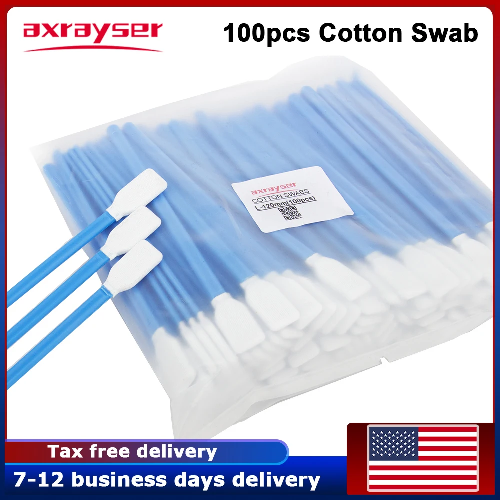 100pcs Cotton Micro Swab Industry Nonwoven Anti-static Dust Off for Lens Protective Window Fiber Laser Head Cleaning Tools