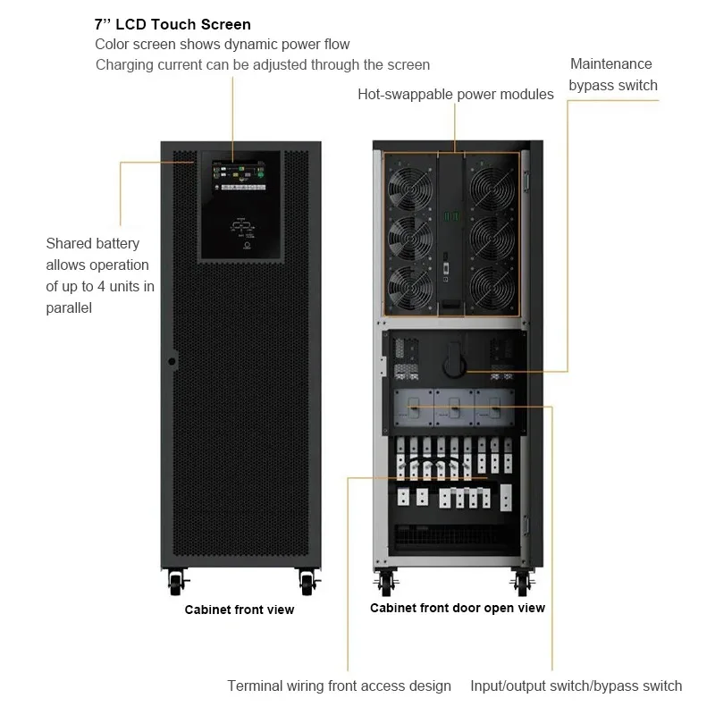 Cwups 100kva High Frequency UPS Online Power With Battery Bank UPS With 2 4 6 8 Hours Backup Ups For Bank Atm Machine
