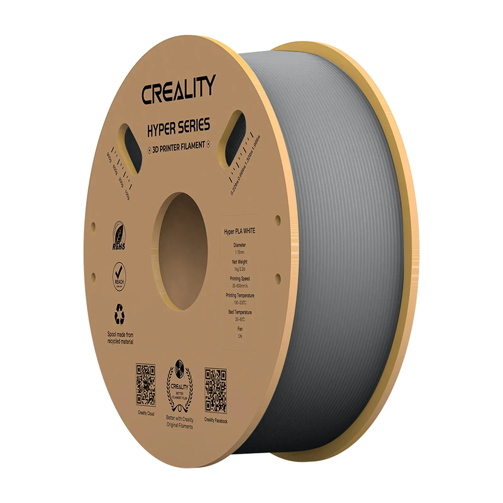 Creality Hyper PLA-Filament, 1,75 mm, hohe Flüssigkeit, hohe Geschwindigkeit, 3D-Druckmaterial, stabile Extrusionsspule, dimensionale 1 kg