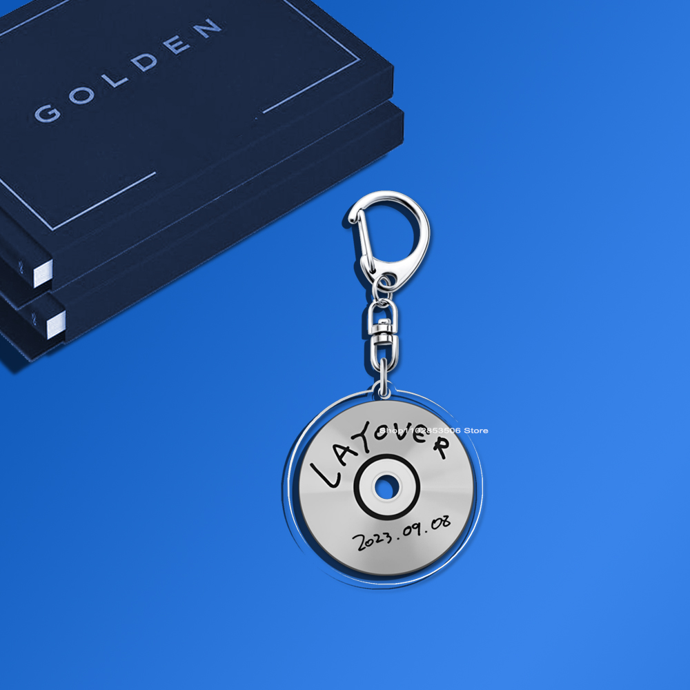 อะคริลิคKpop Mini CDพวงกุญแจGOLDEN MUSEอัลบั้มLAYOVER Agust Dddays FACES INGIDO JINS KeyแหวนV Teakook Kpopอุปกรณ์เสริมMerch