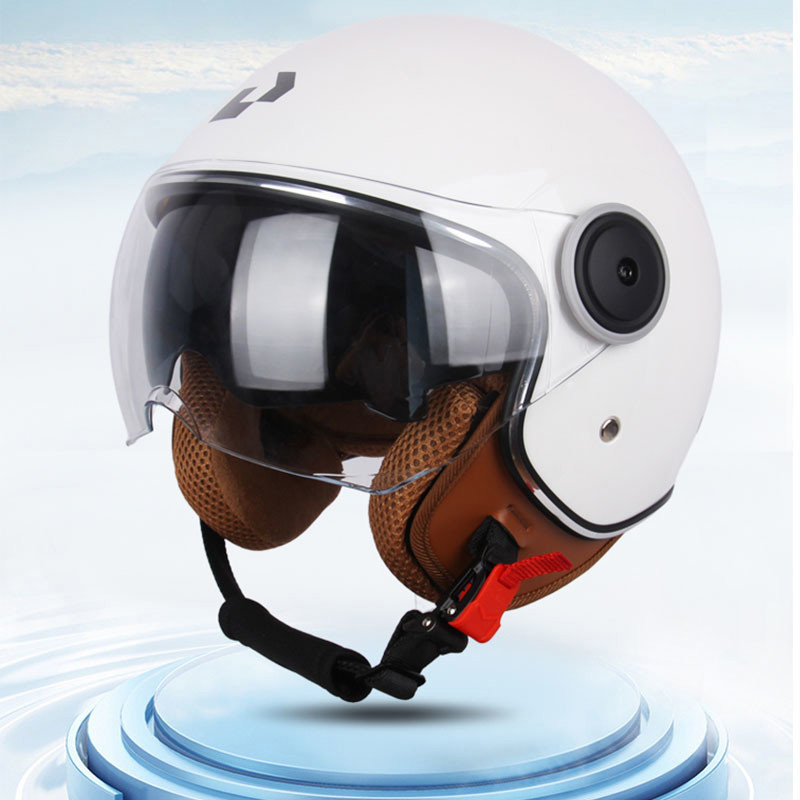 DOT certification Protective helmet Dual Lens Vintage Helmets Four Seasons Racing Half Helmet