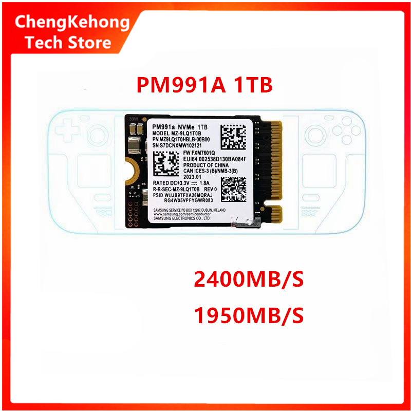 Samsung SSD PM991 128G PM991a 512G 1T M.2 NVMe 2230 솔리드 스테이트 드라이브 PCIe3.0 Microsoft Surface Pro X 노트북 3 용 원본