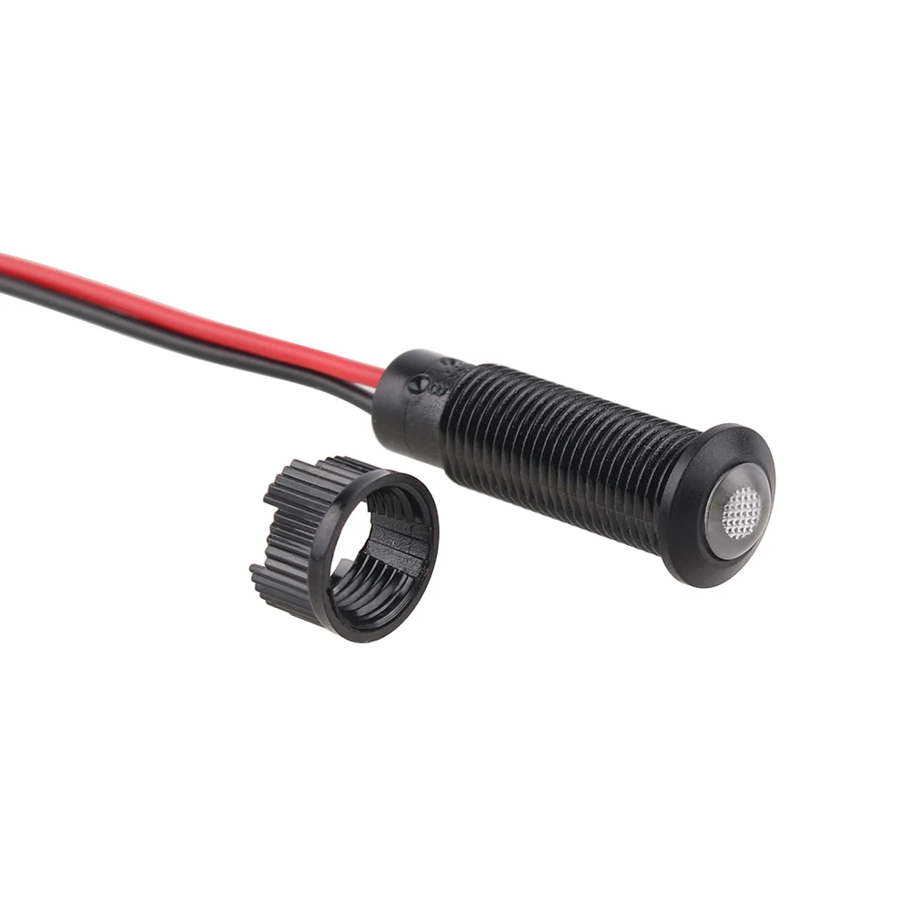 1pc 8mm Oxidized Black Plastic Indicator Light Mini Warning LED Pilot Signal Lamp 6V12V 24V 220V with Wire Red Yellow Blue Green
