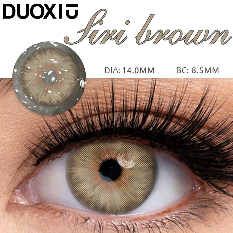 DUOXIU 1 Pair Contact Lens with Colorful Degree Brown Lens Eyes Colored Graduated Pupils Circle Lenses Beauty Lenses Natural New