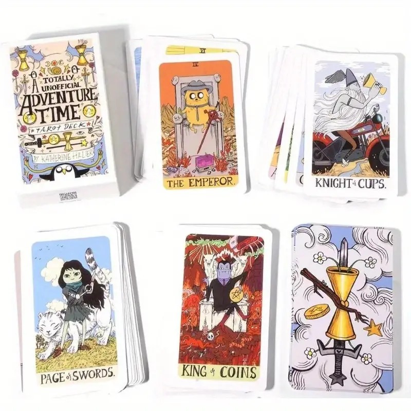 Adventure Time Tarotkarten, Pocket Edition Tarotkarten für Anfänger, Wahrsagerei-Tools, Wahrsagespiel, Brettspielkarten