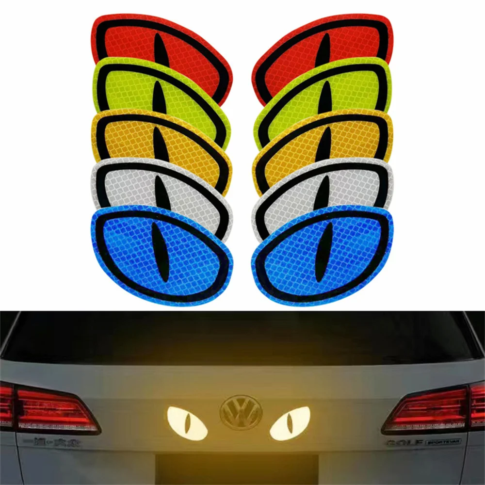 Pegatina reflectante de ojo de gato para coche, calcomanía de seguridad para conducción nocturna, camión, motocicleta, remolque, 1 par