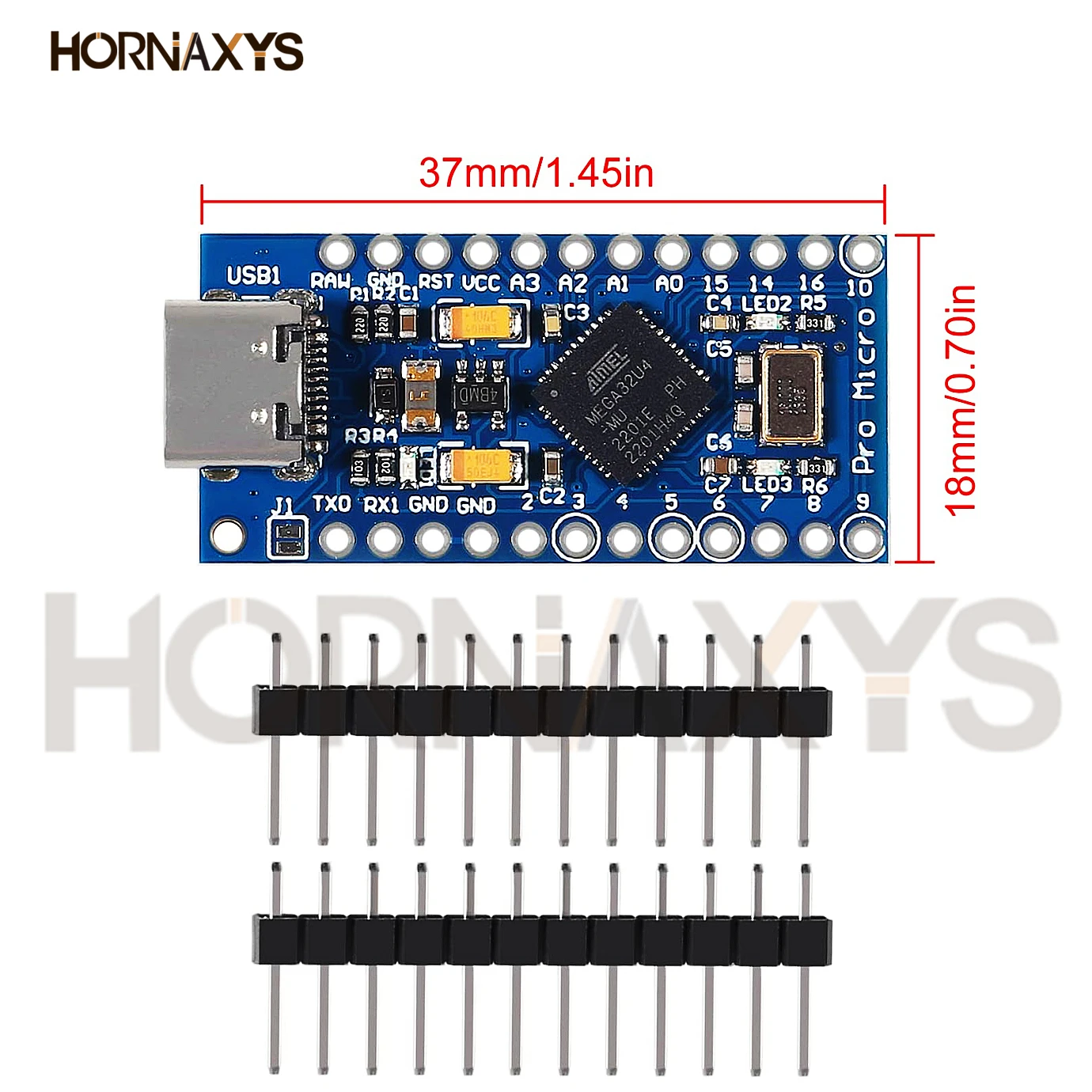 1-10pcs Pro Micro ATmega32U4 5V/16MHz Module with 2 row pin header For Leonardo TYPE-C USB in stock best quality for arduino New