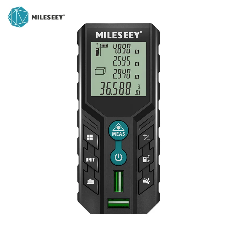 Лазерный дальномер Mileseey D2, дальномер 40 м/120 м, перезаряжаемый угол на выбор, блок Ft/M, с инструментами для измерения пузырей для выравнивания