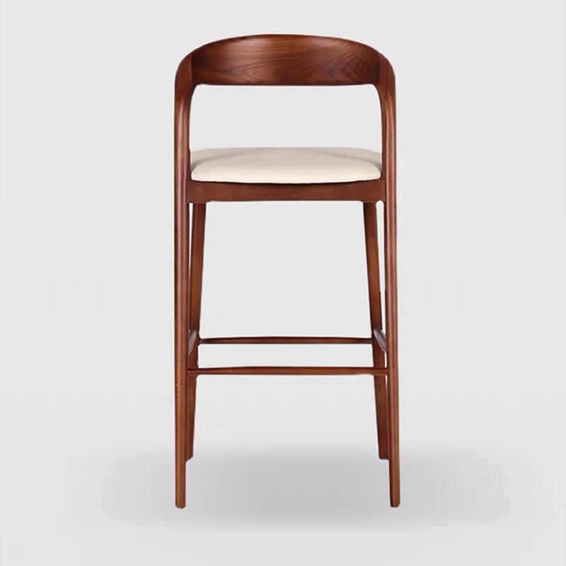 Modern Minimalist Wooden Bar Chair for Home, Cafe, and Bar, with Cushioned High Stool, 65/70/75cm