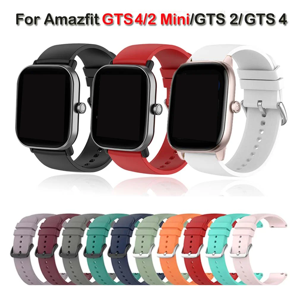 20mm 실리콘 시계 밴드 10팩, Active 2/GTR mini/GTS 2-4/Bip 3/U 스마트워치와 호환되는 교체 스트랩