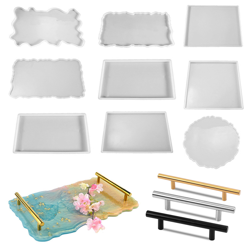 Поднос из эпоксидной смолы, силиконовая форма, сделай сам, большая прямоугольная чайная тарелка, подставка для чая, смоляная форма для украшения дома, рукоделие, товары для рукоделия