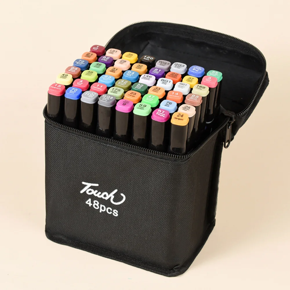 24/36/48/80/120color Double-headed Marker Pen Set for Beginners Animation Professional Drawing Watercolor Pens Oil-based Markers