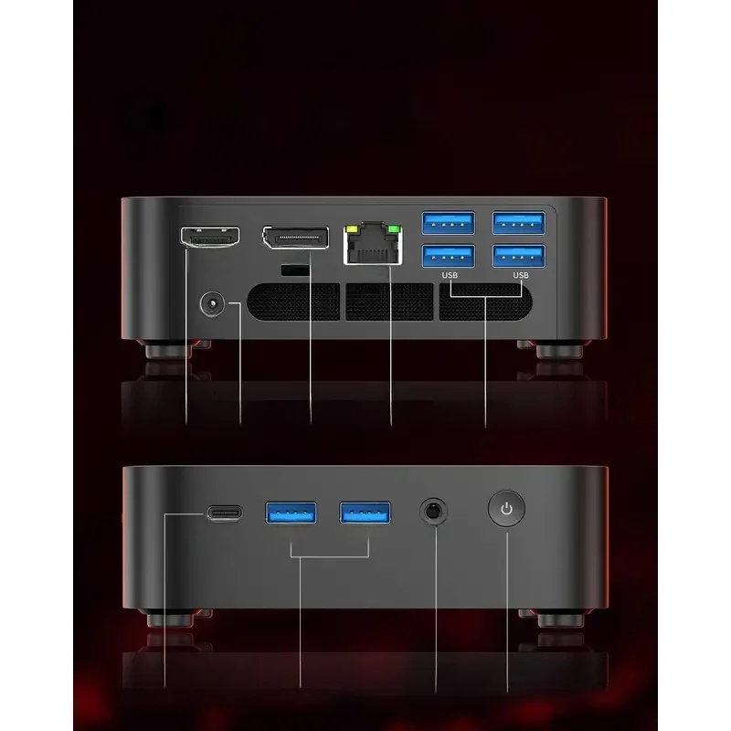 Mini PC Gaming, AMD 7430U (equivalente a 5850U, 6C/12T, hasta 4,3 Ghz), 16GB DDR4 512GB SSD Mini ordenadores Micro PC de escritorio 4K