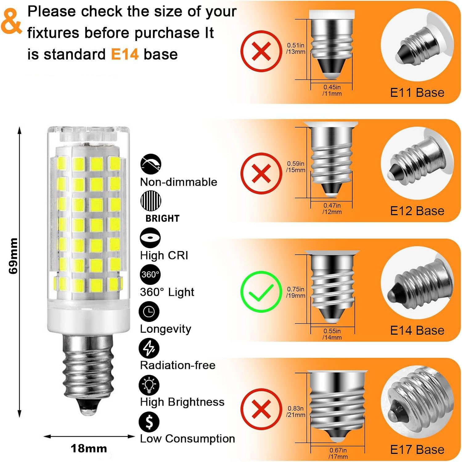18W 15W 12W 9W 7W  E14 LED Bulb Lamp 220V-240V Mini Corn Bulb Light 2835SMD 360 Beam Angle Replace Halogen Chandelier Lights