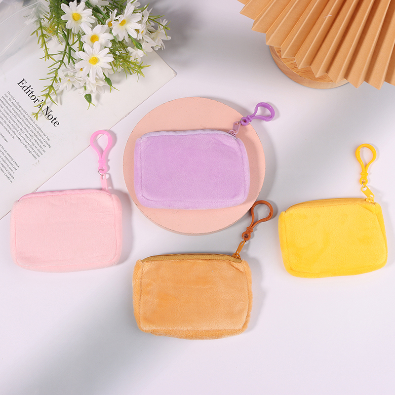 Monedero de felpa Lisa para mujer, cartera bonita, bolsa para tarjeta de identificación, llavero, monedero minimalista, billeteras Kawaii para mujer