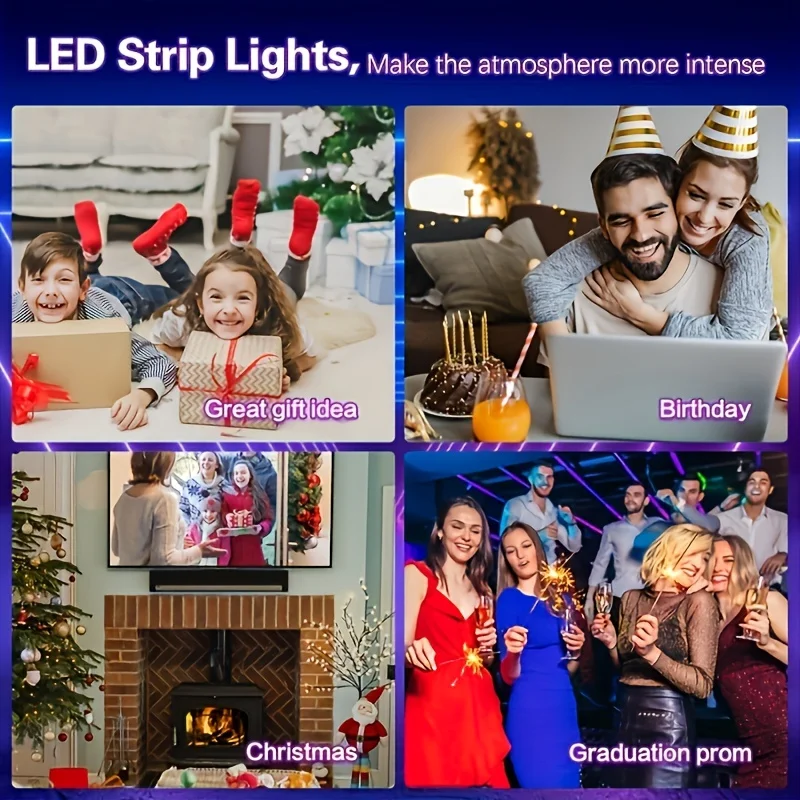 マルチカラーrgb LEDストリップライト,USBプラグ,TVソケット,背景ライトバー,ゲームルーム,家族のパーティーの装飾,常夜灯,24キー,5050, 5m