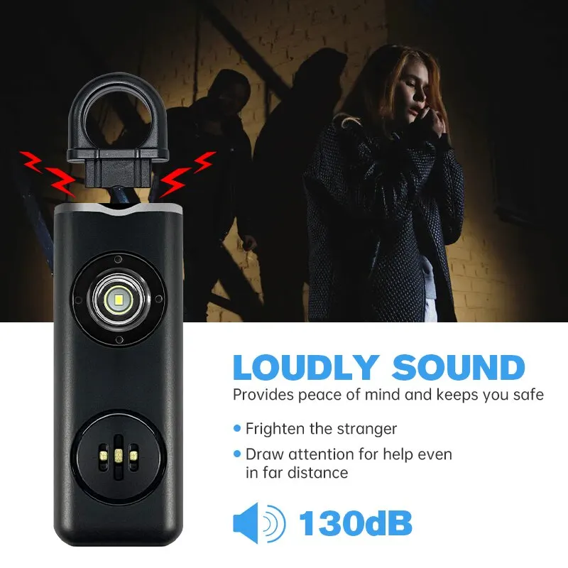 He-Sirène de sécurité personnelle originale pour femme, 130dB, stroboscope et clé, JO3, couleurs pop AF2004, anti-robmpCall pour l'aide