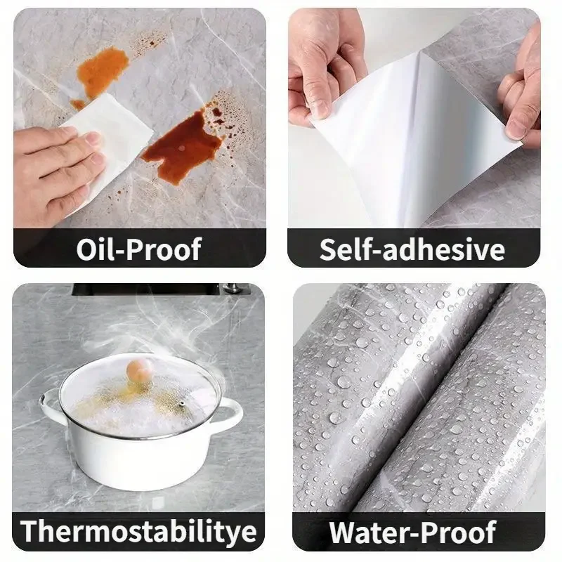 10-40PCS Marble Style Self-adhesive Floor Stickers Thickened Wear-resistant PVC Flooring Mats for Household Use Easy To Install