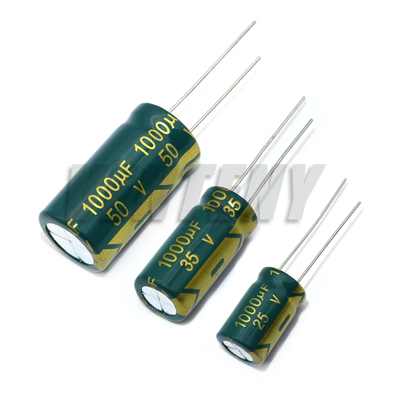 10 unids/lote baja ESR/impedancia alta frecuencia 25V 35v 50v 1000UF condensador electrolítico de aluminio tolerancia 20%