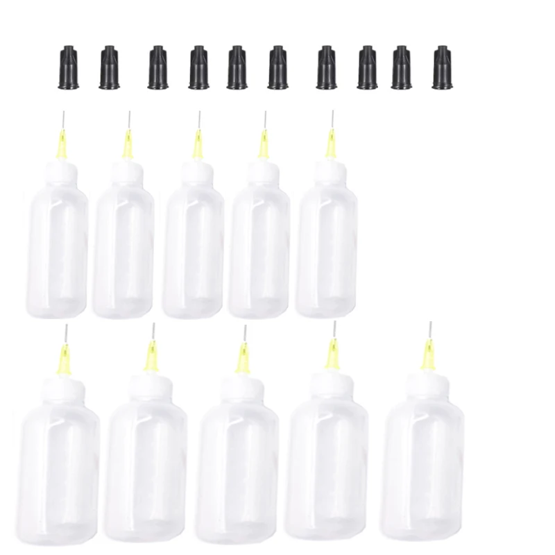 Dispensers Applicator Kit Plastic Squeeze BottlessDropping Tube Nozzle and Blunt Tip Needle  etc Works for Liquid Glue and Ink