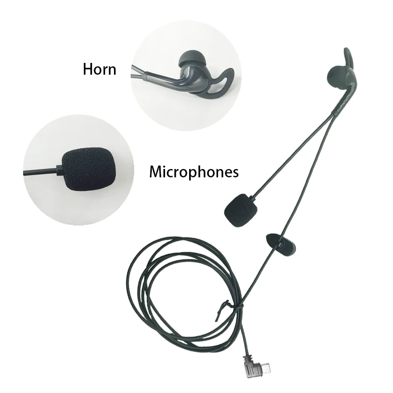 Fone de ouvido intra-auricular para árbitro, interface tipo C, adequado para EJEAS V6 Pro + /V4 Plus, capacete de motocicleta, intercomunicador Bluetooth
