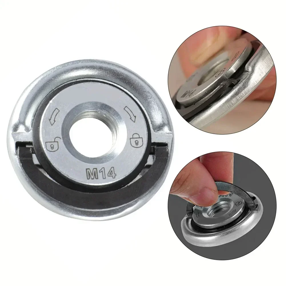 M14 Quick Release Self-Locking Grinder Pressing Plate Flange Nut Power Chuck Tools Common Thread Angle Grinder