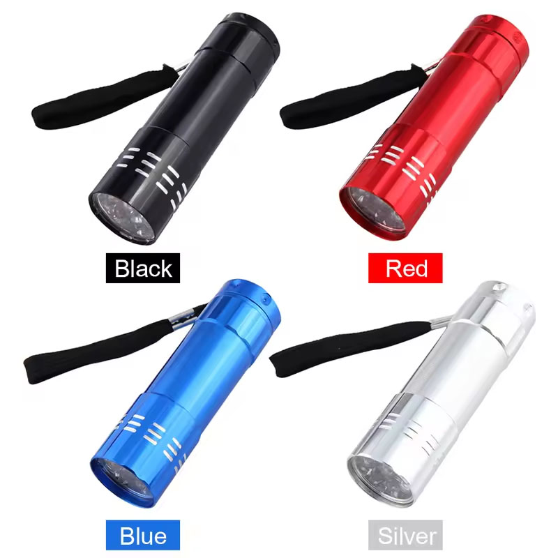 1/5/10PCS Mini UV Flashlight 9 LED UV Black Light 50LM 395nm Detection Light Outdoor Portable Lighting Tool for Hiking