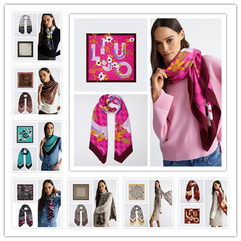 Bufanda con estampado de letras para mujer, chales clásicos a la moda, cálidos, multicolores, invierno, 2024