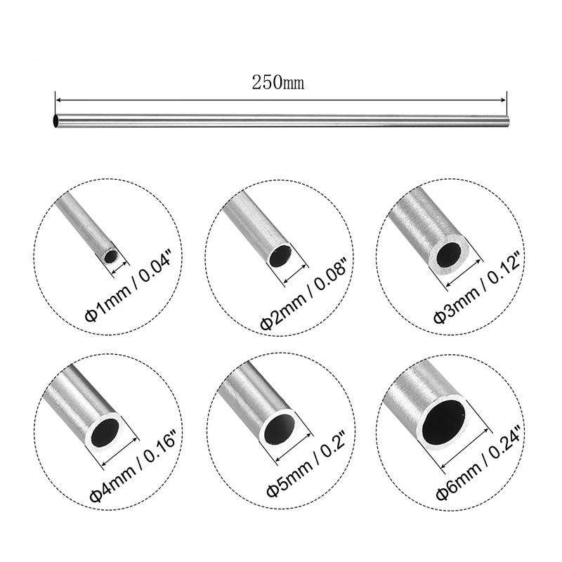 1-10pcs 250/500mm capillary 304 สแตนเลสสตีลรอบ capillary 1-12 มม.ไม่มีรอยต่อตรงหลอดรอบ capillary ความยาวหลอด